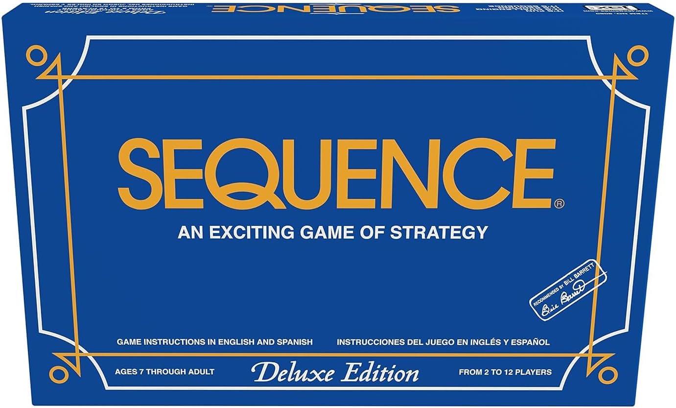 61kM4MmJ-wL._AC_SL1500_ Sequence Deluxe Edition Board Game, Strategy Game for 2 to 12 Players, Ages 7 and Up, Cushioned Playing Mat with Cards and 150 Chips - Image 1