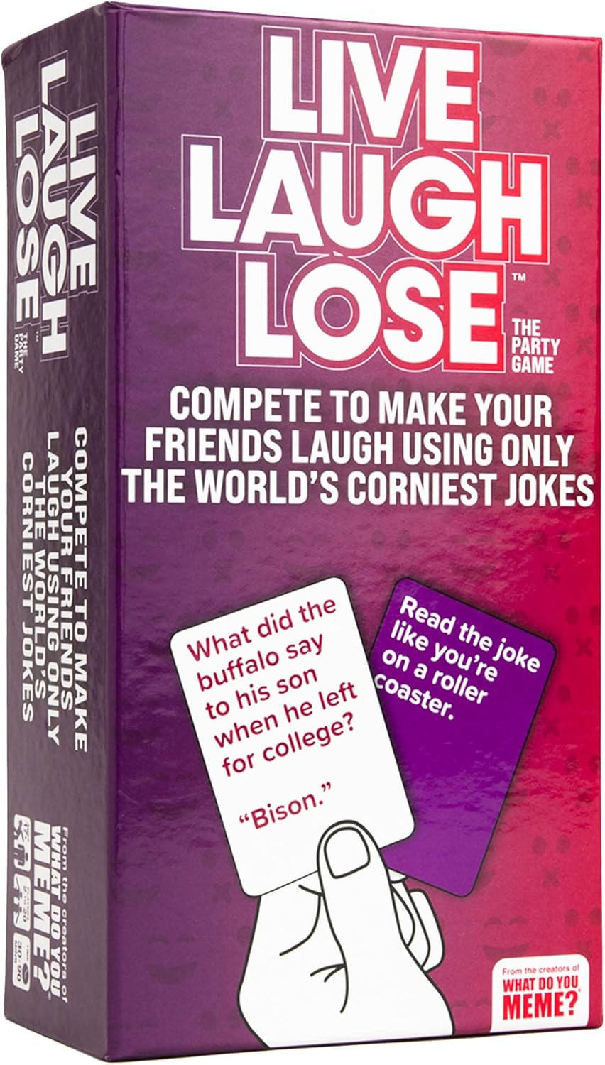 71B2rngF9YL._AC_SL1500_ WHAT DO YOU MEME? Live Laugh Lose - The Adult Party Game Where You Compete to Make Corny Jokes Funny - Image 1