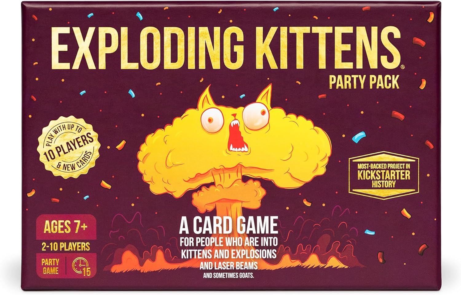 81foKuTvMML._AC_SL1500_ Exploding Kittens EKG-PP-1 Party Pack Card Game - Image 1