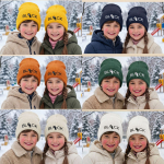Kids Winter Beanie Hat Set of 5