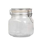 Bulk Pack 2 x Glass Storage Jar With Hermetic Seal 0.75 Litre