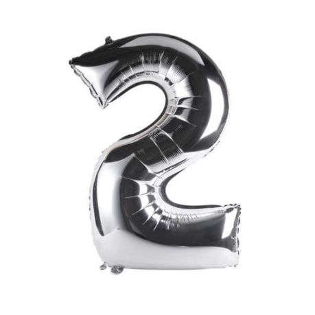 47917966-2-pdpxl Silver Foil Number Balloon 40" - 2 - Image 1