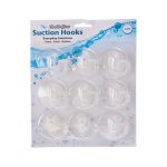 Bulk Pack of 8x Plastic Suction Hooks (9 Piece)