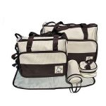 Multifunctional 5 Piece Nappy Bag - Brown