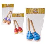 Bulk Pack x 6 Musical Wooden Maracas - 2 Piece (Assorted)