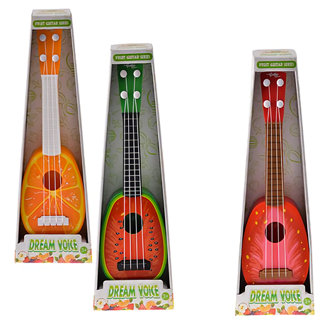 55435422-1-pdpxl Bulk Pack x6 Assorted 35cm Fruit Musical String Guitar - Image 1