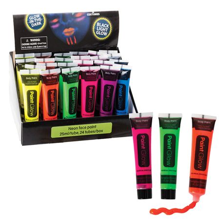 57681408-1-pdpxl Bulk Pack x 24 Dress Up Face Paint Neon 25ml - Image 1