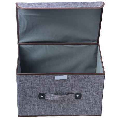 65870112-1-pdpxl Storage Box, Cubes Canvas Foldable Laundry Baskets - Grey - Image 1