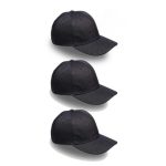 3 Pack 6panel Cap Set - Black