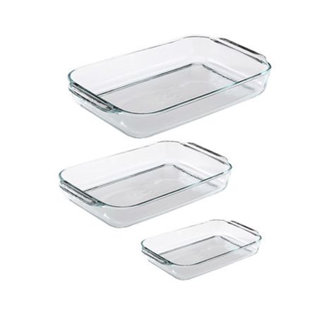 67337400-1-pdpxl 3 Pieces Rectangular Tempered Glass Bakeware Set - Image 1