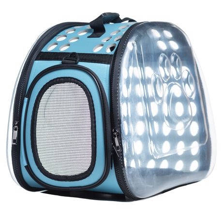 69546252-1-pdpxl Portable Transparent Pet Carrier Travel Bag for Small Dogs and Cats - Image 1