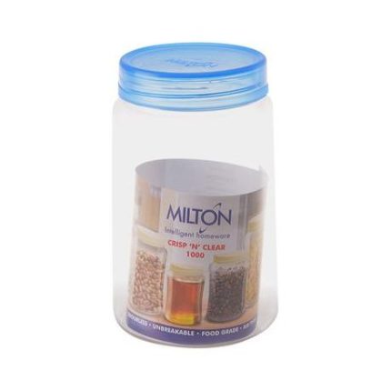 Bulk Pack 8 x P.E.T.Material Round  Container  - Clear 1 Litre