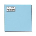 Bulk Pack 8 x 2Ply Solid Serviettes 33cm 20 Piece - Light Blue