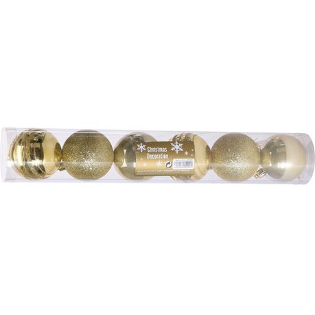 MPTAL00634580-1-pdpxl Christmas Balls Gold Finish 70mm - Image 1