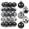 Filled Decorative Transparent Bauble 24Pcs - Silver