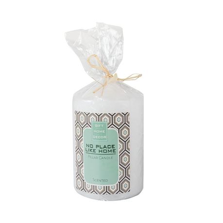 s-pdpxl Pillar Candles - Scented - White - 10cm x 7cm - 8 Pack - Image 1