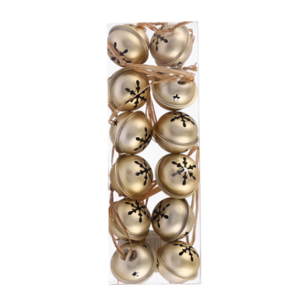 Christmas Bell Tree Decorations 12 Pack - Red