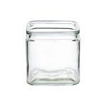 Square Clear Lipped Glass Vase - Set of 2 - M