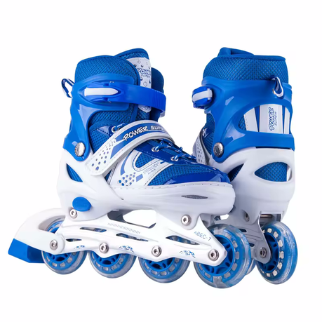 s-pdpxl Indoor & Outdoor Adjustable Inline Skates with Illuminating Wheels - Blue - M - Image 1