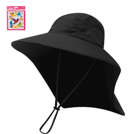 Unisex Summer Outdoor Fishing Climbing Fishing Hat Plus POP Up Sticker - Grey