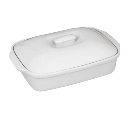 s-pdpxl White Ceramic Rectangular Casserole Dish - 31 cm - Image 1