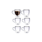 Double Wall Coffee - Tea - Milk Glass Mug Insulated - 250ml