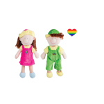 Set Of 2 Rag Doll With Rainbow Heart Sticker