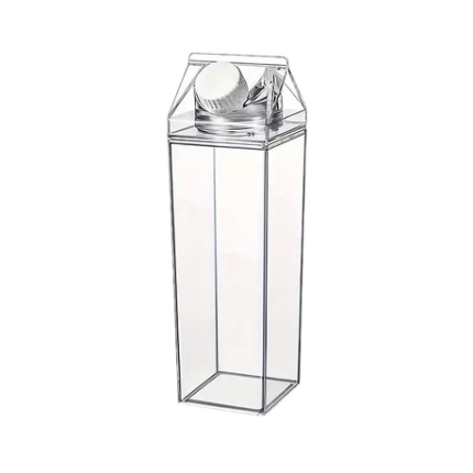 Transparent Milk Carton Water Bottle - 500ml