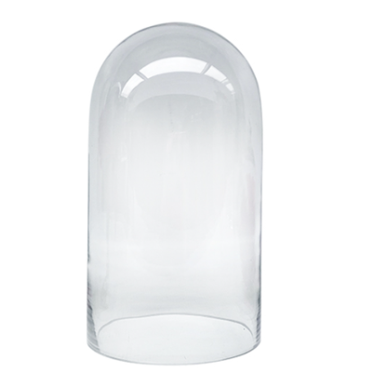 Clear Glass Cylindrical Glass Dome - Cover - L