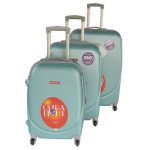 3 Piece Lightweight Luggage Set - Dark-Green