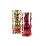 Christmas Balls / Baubels - Gold & Red ( Large / 6 cm) - 48 pieces