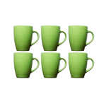 Mug 300ml 10.5X8cm 6 Piece Solid Colours Porcelain - Kitchen Essentials - Green