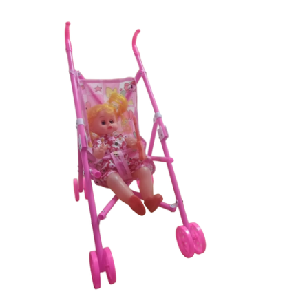 Baby Doll &Stroller Red& Pink
