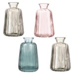 Home Garden Decor Multi Use Coloured Nordic Glass Vases Set of 4 (11cm)