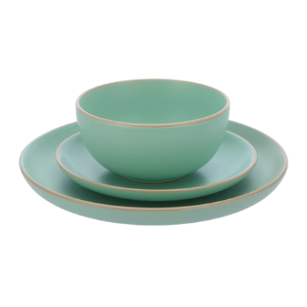 Matte Stoneware Dinnerware - 12 Set - Mint
