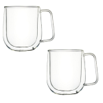 High-Quality Double Walled 300ml Borosilicate Glass Cup - Set of 2