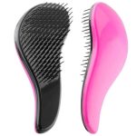 S-Shaped Hair Detangling Brushes - Pink (Set of 2)