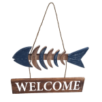 Welcome Sign with Bony Fish (28 x 40cm)