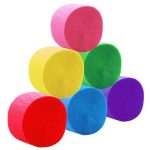 Party Streamers 2.5cm x 10m - 6 Rolls per Pack - Set of 6