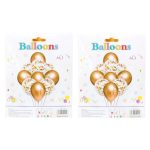 20 Piece – Metallic Gold and Confetti Helium Balloons (Round)