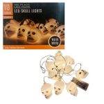 Warm Light Halloween LED Skull String Lights (10 Bulbs) 1.6m