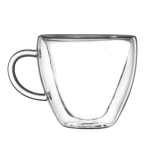 Heart-Shaped Double-Layered Glass Mug - Transparent