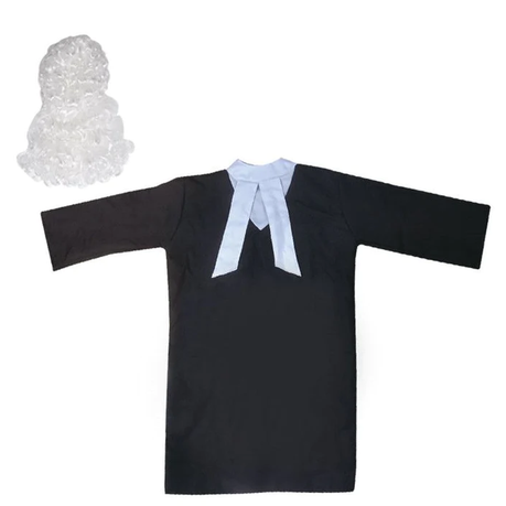 s-pdpxl Lawyer Role Play Costume Set with Wig - Pretend Play Outfit - Image 1