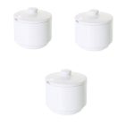 Prima White Sugar Bowl With Lid 3 Piece