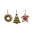 3 Gingerbread Ornaments Tree Star