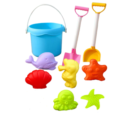 Beach Sand Toy Set with Bucket - 9 Piece