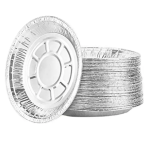 Silver Round Foil Trays for Baked Goodies Pies Tarts Flan - 20 x 14 x 2cm - 50 Pack