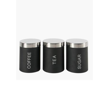 s-pdpxl Storage Canisters Set of 3, Black/ Silver - Image 1