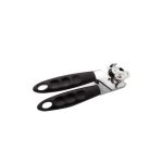 Stainless Steel Can Opener with Black Handles
