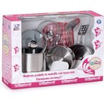 Stainless Steel Kitchen Set Toy For Kids - 9 Pieces